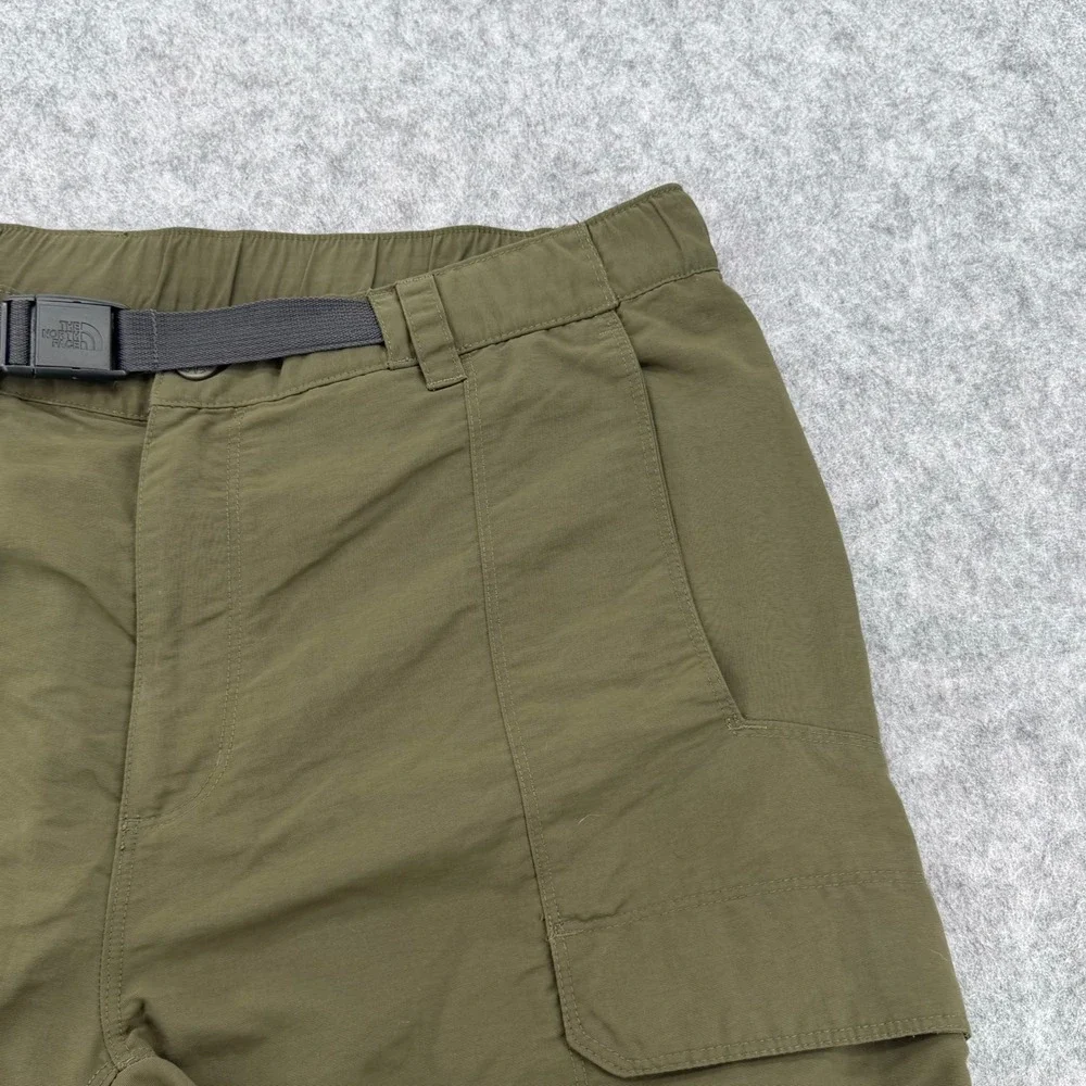 The North Face Mens Olive Green Belted Cargo Hiking Shorts Size XL 36